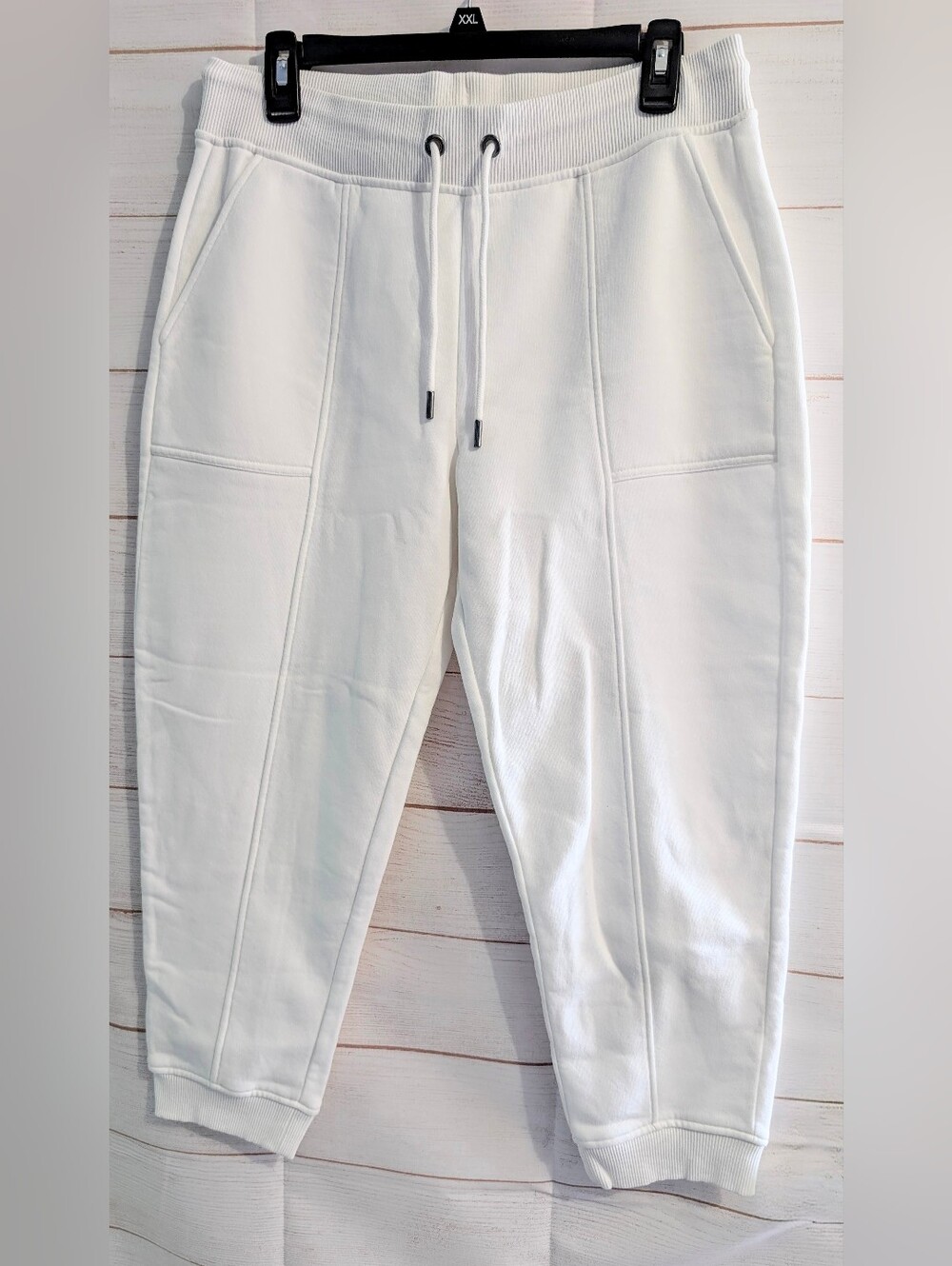 Banana Republic White 🤍 Jogger Sweatpants with Drawstring And Elastic Cuffs M